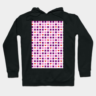 valentines, block pattern Hoodie